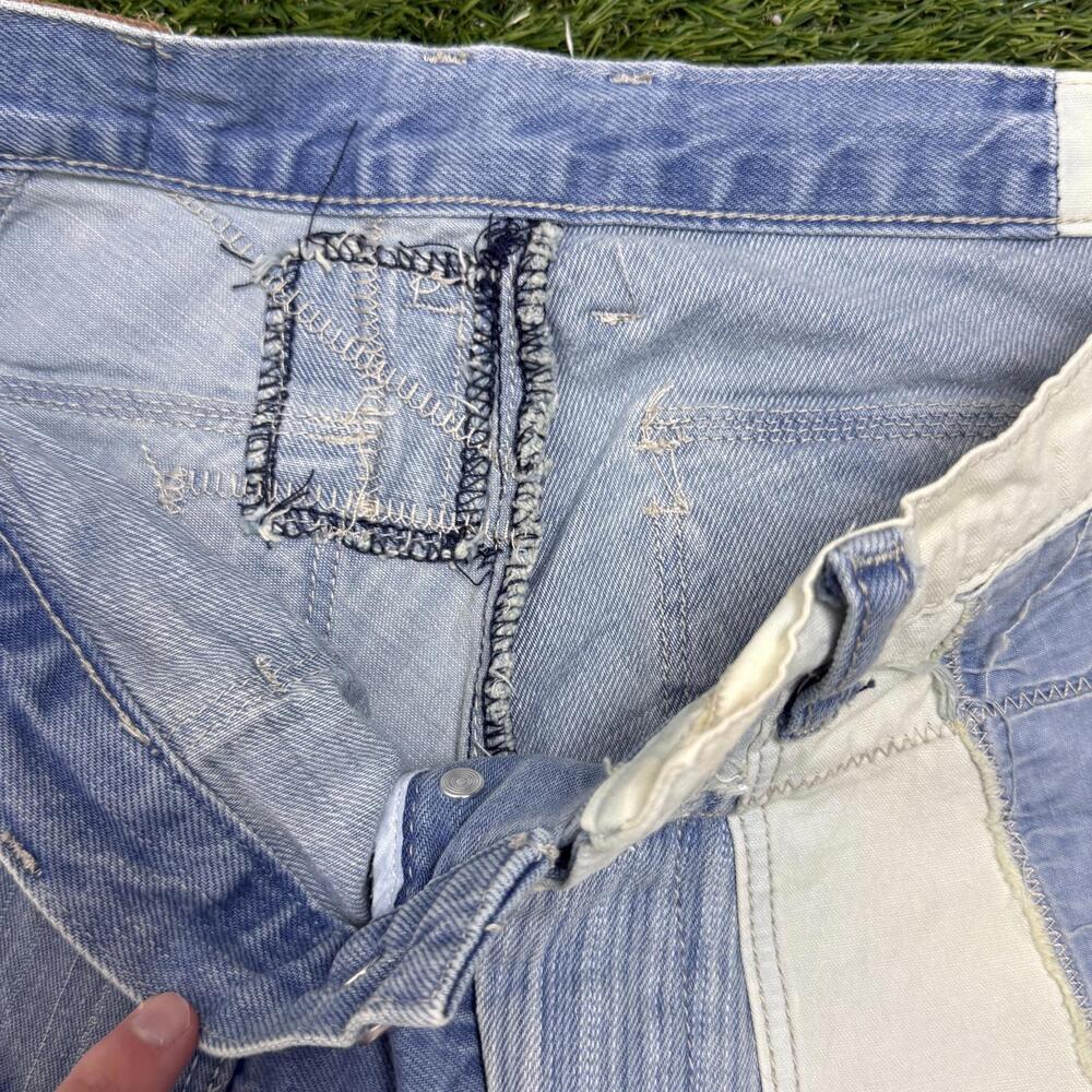 Patchwork Distressed Denim Jeans - image 6